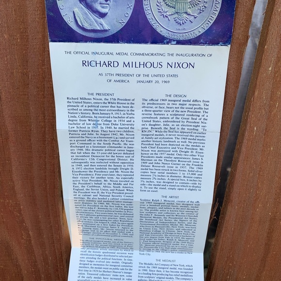 The official medal Richard Nixon inauguration 1969 - Picture 8 of 13